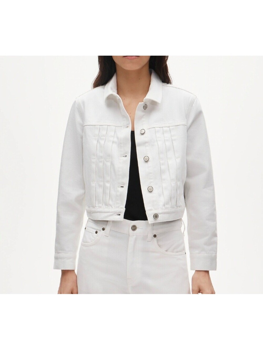 J.Crew Cropped Denim Jacket White 100 % Cotton XXS NWT $118